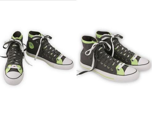 Converse Grey And Lime Double Upper High Tops